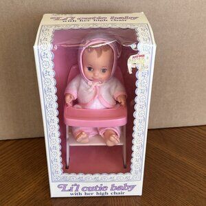 Vintage Baby Lil Cutie 1988 Spectra With High Chair In Box 6"